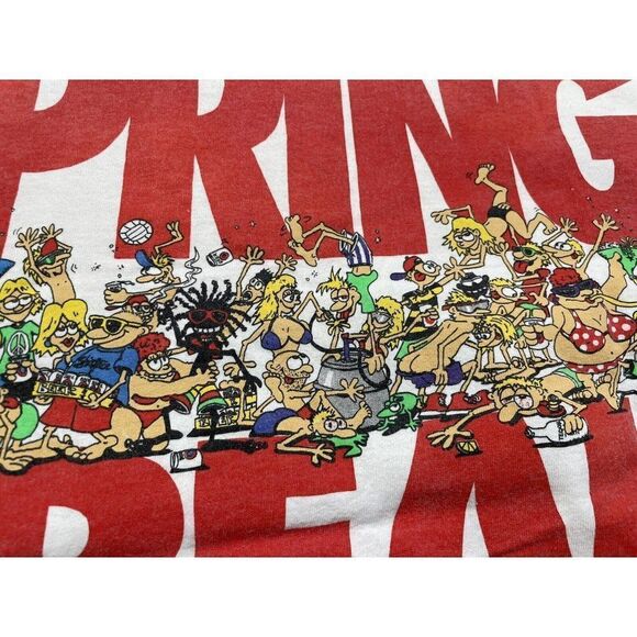 VINTAGE Spring Break Daytona Beach 1992 T-shirt Men Large USA 90s Single Stitch - Picture 8 of 10